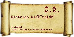 Dietrich Ulászló névjegykártya